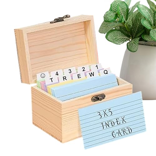 Karteikartenhalter – Visitenkarten-Organizer aus Holz | Holzorganizer Rezeptbox mit Trennwänden | Vintage-Stil Holzhalter Kartons | Karton für Hochzeit, Brautparty, Mutter Karteikartenhalter – Visitenkarten-Organizer aus Holz | Holzorganizer Rezeptbox mit Trennwänden | Vintage-Stil Holzhalter Kartons | Karton für Hochzeit, Brautparty, Mutter von Generisch