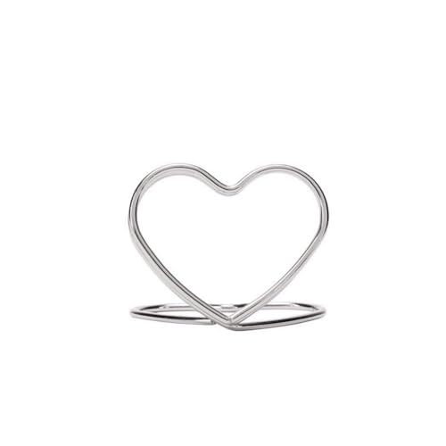 Kartenhalter in Liebesform, herzförmiger Metall-Tischkartenständer für Hochzeiten, Partys und Veranstaltungen, 10 Stück, verstellbare Tischdekoration (Silber) von Generisch