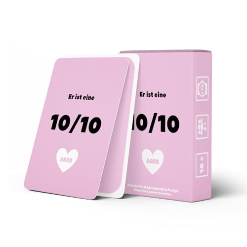 Kartenvibe - 10 von 10 Kartenspiel – Er ist eine 10/10, aber… | Das TikTok-Trendspiel für Girls’ Nights, Klassenfahrten & Partys | Lustiges 10 von 10 aber Spiel mit witzigen & tiefgründigen Fragen von Generisch