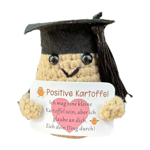Kartoffel Deutsch, Abschluss Kartoffel 2024 Mit Affirmation Karte, Glückskartoffel Woll Strickpuppe 2024 Abschluss Geschenke von Generisch