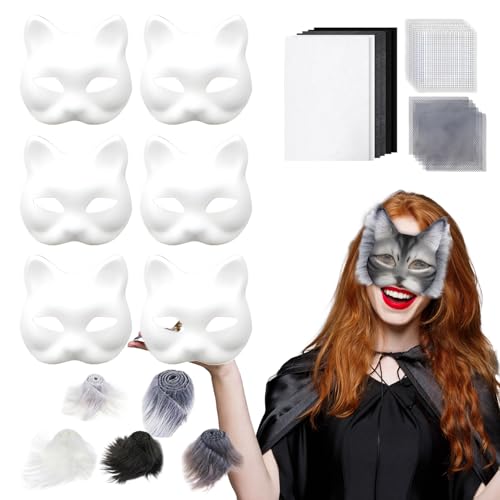 Katzengesichtsabdeckungs-Kit | Gesichtsbedeckung Making Kit - Damenkostüm für Mädchen Familie Freunde Partys Theater Halloween Weihnachten Fotoshooting von Generisch