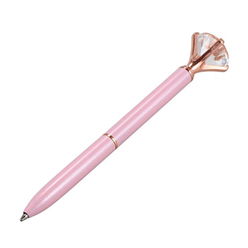 Kawaii Kugelschreiber aus Legierung, Kugelschreiber mit großem Diamanten, schwarzer Nachfüllstift, modisch, Schule, Bürobedarf, Hellrosa, Haltbarkeit Kawaii Kugelschreiber aus Legierung, Kugelschreiber mit großem Diamanten, schwarzer Nachfüllstift, modisch, Schule, Bürobedarf, Hellrosa, Haltbarkeit von Generisch