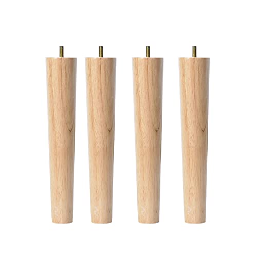 Kegelförmige Ersatzbeine aus Holz, Möbelfüße mit rutschfesten Matten für Kommode & Couchtisch, einfache M8-Schraubenmontage von Generisch