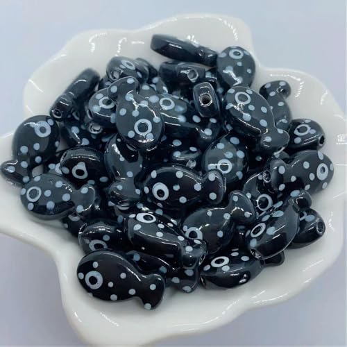 Keramik-Fischperlen, 20 mm, Fisch-Abstandshalter mit Löchern für Schmuck und Halsketten, Armbänder, Ohrringe, Bastelbedarf Keramik-Fischperlen, 20 mm, Fisch-Abstandshalter mit Löchern für Schmuck und Halsketten, Armbänder, Ohrringe, Bastelbedarf von Generisch