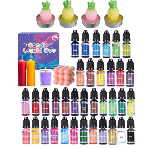 Kerzenfarbstoff Für Soja - - Flüssig Konzentriertes Farbpigment Für Kerzenherstellung, Soja -Wachsfarbstoffen | Craft Supplies Mit 18 Oder 24 Farben, Vielseitige Pigmentflüssigkeit Für Lipglo von Generisch
