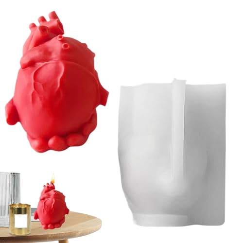 Kerzenform | Handgefertigte 3D Menschliches Herz Puddingformen,Einfache Entformung Bastelhilfe Für Muffin Cupcake Dessert Seife Zement Harz Backformen Modelliermasse von Generisch