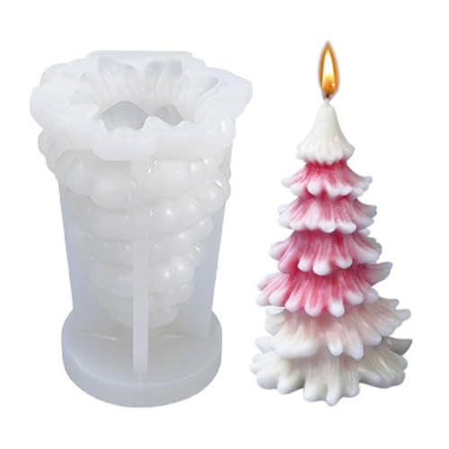 Kerzenform in Form eines Weihnachtsbaums | 3D-Silikonform für Schokolade mit Weihnachtsmotiv | Dekoration für Haus Büro Schreibtisch Kerzenform in Form eines Weihnachtsbaums | 3D-Silikonform für Schokolade mit Weihnachtsmotiv | Dekoration für Haus Büro Schreibtisch von Generisch