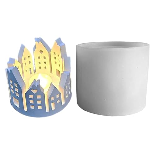 Kerzenhalter-Formen für Zement – Ringhaus-Kerzenhalter, Epoxid-Gussform, Epoxidharz, Zement, Gips, Gießformen, Heimdekoration, Handwerk, Ornamente Kerzenhalter-Formen für Zement – Ringhaus-Kerzenhalter, Epoxid-Gussform, Epoxidharz, Zement, Gips, Gießformen, Heimdekoration, Handwerk, Ornamente von Generisch