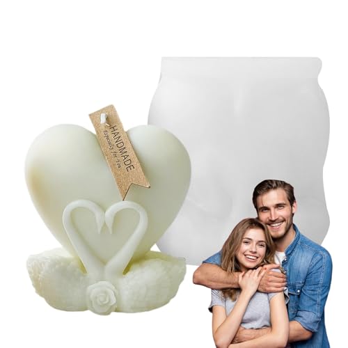 Kerzenherstellung Harz - Herzgestütztes Schimmelpilz -Set, einfaches Release -Design | Silikonform -Kit -Handwerkswerkzeuge, langlebiger flexibler Formungsset mit glattem Finish für Geburtstag Weihnac von Generisch