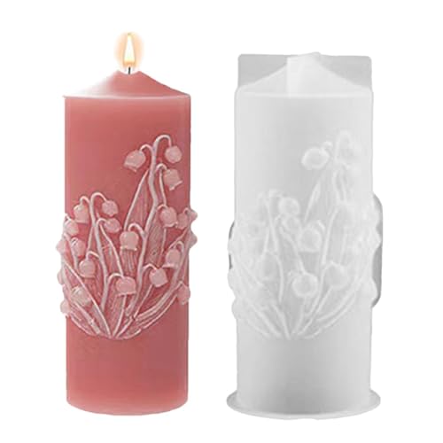 Kerzenwachs-Formen – wiederverwendbare Silikonformen, Stumpenkerzen-Harzform, 3D-Blumen-Zylinder-Kerzenform, DIY-Wachsgussform, Stumpenkerzenherstellungs-Set, Seife und Kunstharz, Handwerk für Zuhause von Generisch