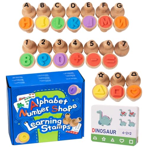 Kinder Alphabet Briefmarken, Kinderbriefstempel | Holzmathematik Lernnummer Stamper - Tragbares Bildungskunsthandwerk im Klassenzimmer im Klassenzimmer, Handwerk, Vorschule von Generisch