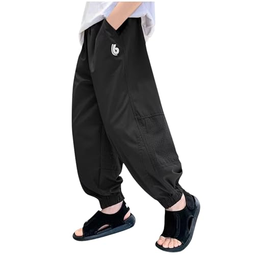 Kinder-Hose, Jungen, Geschenk, Hose, elastischer Bund, dehnbar, lockere Kleidung für Teenager, Trainingshose, lässig, Netzstoff, atmungsaktiv, schnell trocknend, Sommer, Urlaub, Schulkleidung Kinder-Hose, Jungen, Geschenk, Hose, elastischer Bund, dehnbar, lockere Kleidung für Teenager, Trainingshose, lässig, Netzstoff, atmungsaktiv, schnell trocknend, Sommer, Urlaub, Schulkleidung von Generisch
