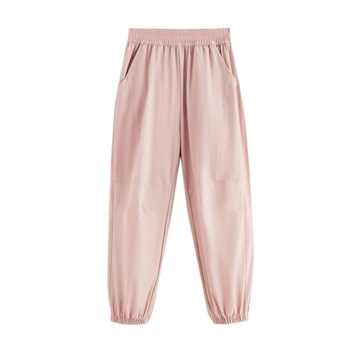 Kinder-Jogginghose für Mädchen, Sommer, Spielzeit, Komfort, Bündchen an den Knöcheln, Sweatpants, Trainingsanzüge, elastisch, hohe Taille, leichte Baumwollmischung, Netzstoff, einfarbig, Outdoor-Hose Kinder-Jogginghose für Mädchen, Sommer, Spielzeit, Komfort, Bündchen an den Knöcheln, Sweatpants, Trainingsanzüge, elastisch, hohe Taille, leichte Baumwollmischung, Netzstoff, einfarbig, Outdoor-Hose von Generisch