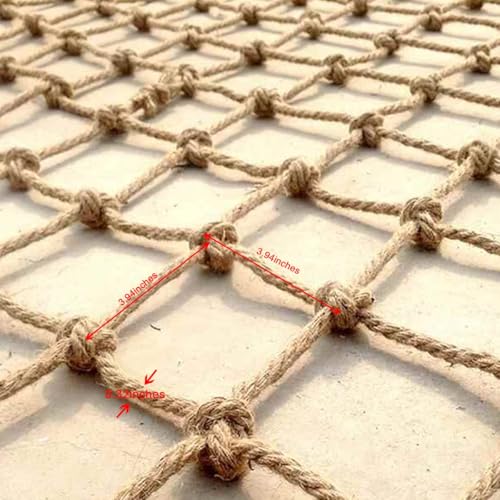 Kinder-Sicherheitsnetz – strapazierfähiges Juteseil für den Innen- und Außenbereich, perfekt für Spielplatzgeländer, Gartenzäune, Veranden – 1 m x 6 m Schutzbarriere von Generisch