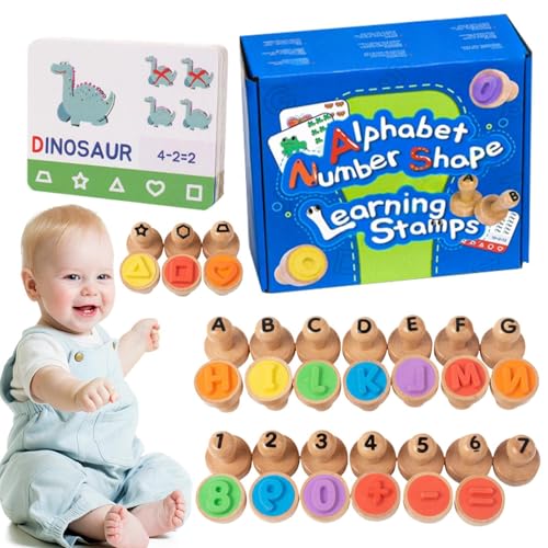 Kinderbriefstempel, Alphabet -Nummer Stempel, Alphabet -Number -Briefmarken -Stempelkarten, Tragbares Bildungskunsthandwerk im Klassenzimmer im Klassenzimmer, Handwerk, Vorschule von Generisch