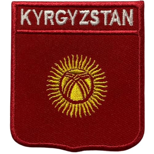 Kirgisistan bestickte Schildflagge mit Namen Patch zum Aufbügeln / Aufnähen Abzeichen Nationalsymbol Militär Patch für Kleidung Rucksäcke Kappen Kirgisistan bestickte Schildflagge mit Namen Patch zum Aufbügeln / Aufnähen Abzeichen Nationalsymbol Militär Patch für Kleidung Rucksäcke Kappen von Generisch