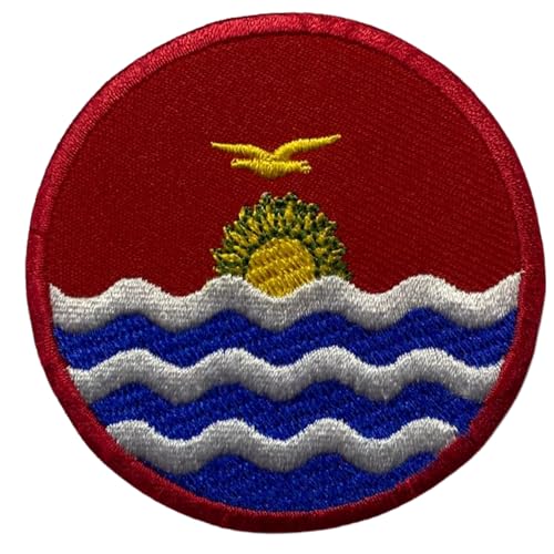 Kiribati Flagge Patch Rund - 6cm Besticktes Bügelbild Aufnäher/Aufbügler - Taktisches Militär Emblem für Jacken, Rucksäcke, Hüte, Westen & Kleidung - Kreisförmige Nationalflagge Patch von Generisch