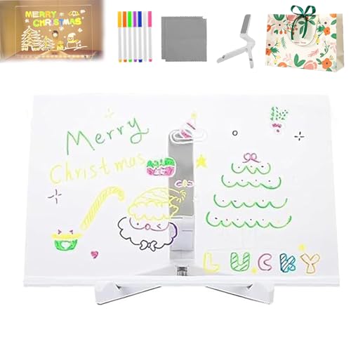 Kivvy Zaubertafel, Zaubertafel, wo Kreativität aufleuchtet, leuchtendes Acryl-Zeichenbrett mit verstellbarem Ständer, tragbare, löschbare LED-Notiztafeln mit 7 Farben (inklusive buntem Stift, L) von Generisch
