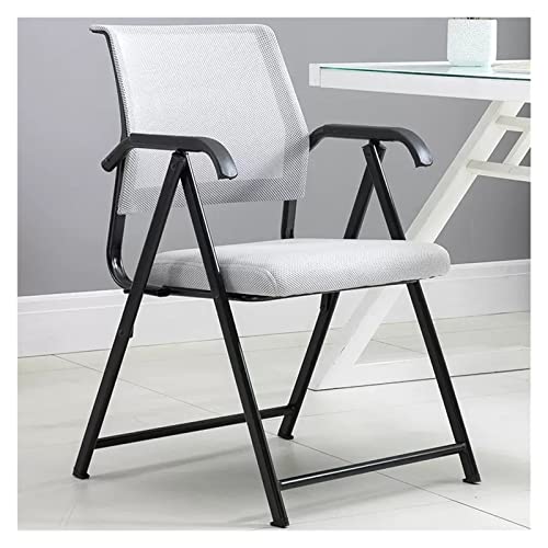 Klappbarer Bürostuhl mit Lendenwirbelstütze, ergonomischer Netzstoff, mittlere Rückenlehne, stapelbar, armloser Stuhl für Schreibtisch, Schule, Kirche, Gästeempfang von Generisch