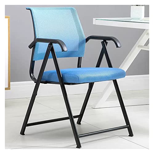 Klappbarer Bürostuhl mit Lendenwirbelstütze, ergonomischer Netzstoff, mittlere Rückenlehne, stapelbar, armloser Stuhl für Schreibtisch, Schule, Kirche, Gästeempfang von Generisch