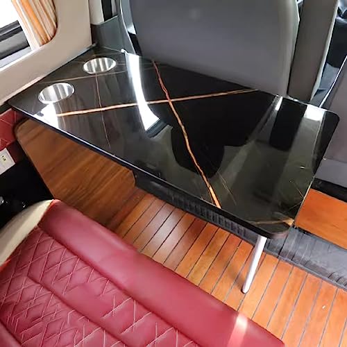 Klappbarer Wohnwagentisch mit 2 Getränkehaltern – Wohnmobil-Möbelbeine, abnehmbarer Wohnmobil-Tisch für Wohnmobil und Yacht von Generisch