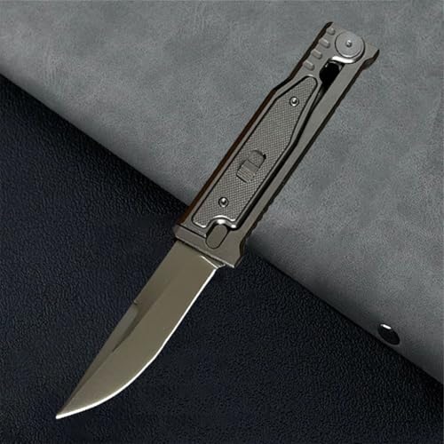 Klappmesser Taschenmesser EDC Messer D2 Stahlklinge Einhandmesser Aluminium G10 Griff EDC Tool für Outdoor Camping Wandern (Schwarz) von Generisch