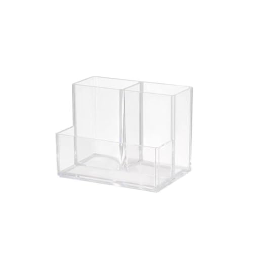 Klarer Acryl Stifthalter: 3 Stück Bleistifthalter Schreibtisch Organizer Quadrat Stifttopf Make-Up Pinselhalter für Büro, Schule, Haushaltsbedarf (B, One Size) von Generisch