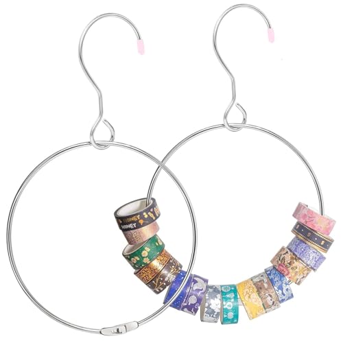 Klebebandhalterring, Washi-Tape-Organisationsring mit großem Haken, 2 x tragbare Washi-Tape-Halterung zum Aufhängen für Kränze, Netz, Klebeband, Schlüssel Klebebandhalterring, Washi-Tape-Organisationsring mit großem Haken, 2 x tragbare Washi-Tape-Halterung zum Aufhängen für Kränze, Netz, Klebeband, Schlüssel von Generisch