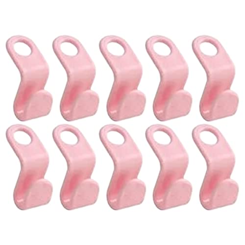 Kleiderbügel-Verbindungshaken, 4 Farben, Kleiderbügel-Verlängerungs-Clips, Kunststoff-Kleiderbügelhaken für Kleiderbügel und Schrank-Organizer, Rollen unter dem Bett, mit Rädern (D, Einheitsgröße), 10 von Generisch