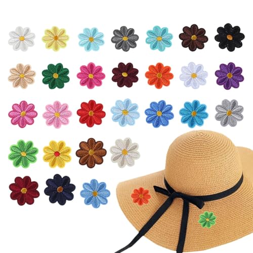 Kleiderflicken zum Aufbügeln, Bügelflicken für Kleidung, Kleidungsflicken zum Aufbügeln | 28-teiliges Gänseblümchen-Patch-Set, Stoffflicken Kleiderflicken zum Aufbügeln, Bügelflicken für Kleidung, Kleidungsflicken zum Aufbügeln | 28-teiliges Gänseblümchen-Patch-Set, Stoffflicken von Generisch