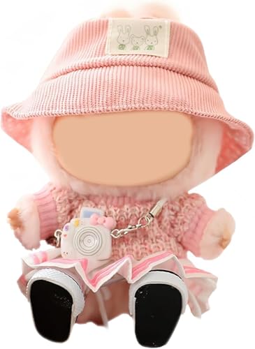 Kleidung für 17 cm Puppen,Puppenbekleidung Niedliches Mini Kuscheltier Outfit mit DIY Pullover Hoodie Bekleidungs zubehör,Ideales Kinder Geschenk(Ohne Puppe) (Hellrosa) von Generisch