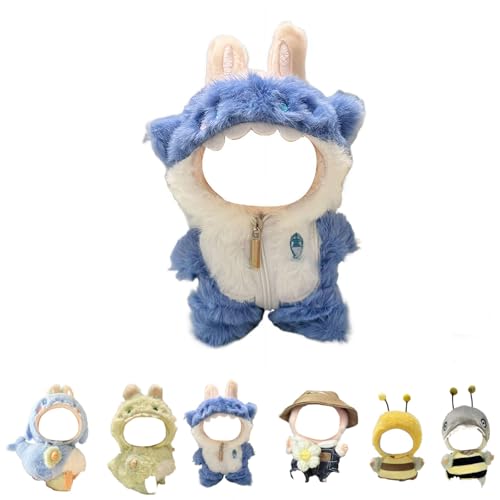 Kleidung für 17 cm große Puppen, niedliches Tierkleidungszubehör, Puppe, weicher Baumwoll-Kleidungsersatz (keine Puppe) (Blauer Hai B) von Generisch