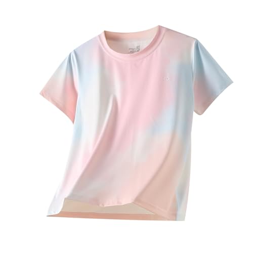 Kleidung für Mädchen, Netzstoff, lockere Passform, bequem, weich, Geschenke für Teenager, Rundhalsausschnitt, Kinderblusen, Farbverlauf, Seide, schnell trocknend, Tops, Kinder, Sommer, Sport, Schule Kleidung für Mädchen, Netzstoff, lockere Passform, bequem, weich, Geschenke für Teenager, Rundhalsausschnitt, Kinderblusen, Farbverlauf, Seide, schnell trocknend, Tops, Kinder, Sommer, Sport, Schule von Generisch