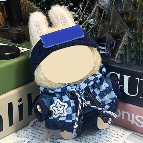 Kleidung für Puppe, Passende Kleidung für die Plüsch Toy, Lbu-Outfit mit Zubehör, Kleidung Set für 17 cm große Puppe (Dark Blue) von Generisch