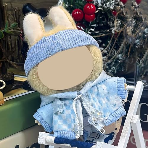 Kleidung für Puppe, Passende Kleidung für die Plüsch Toy, Lbu-Outfit mit Zubehör, Kleidung Set für 17 cm große Puppe (Light Blue) von Generisch