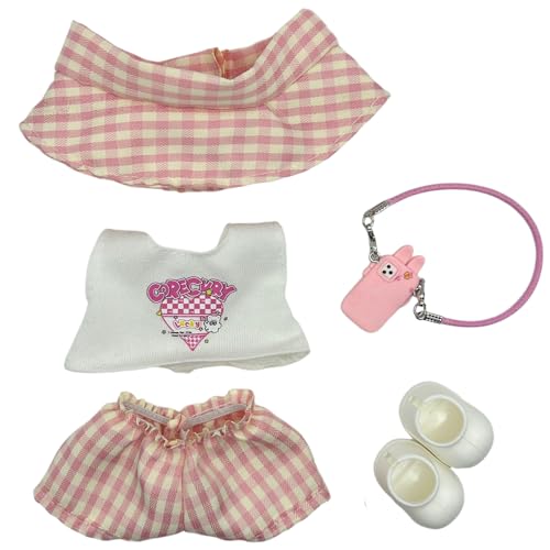 Kleidung für Puppe 17cm L-BB Plüsch Puppenkleidung Kuscheltier Bekleidung Set Zubehör Keychain Doll Outfit DIY Kinder Geschenke 5# Rosa Kleidung für Puppe 17cm L-BB Plüsch Puppenkleidung Kuscheltier Bekleidung Set Zubehör Keychain Doll Outfit DIY Kinder Geschenke 5# Rosa von Generisch