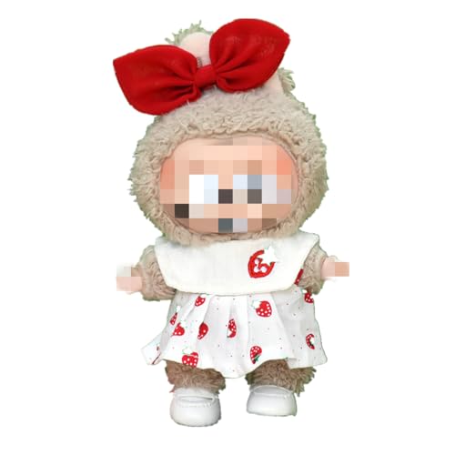 Kleidung für Puppe Niedliche Mini Plüsch Puppen Kleidung Outfit nur Bekleidungs zubehör für 17cm Puppen Pullover Hoodie Kleidung DIY Kinder Geschenke Bekleidungs Zubehör (Stil-F) von Generisch