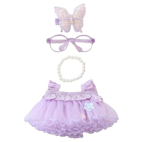 Kleidung für Puppenkleidung für Puppenzubehör Schmetterlings-Tüllrock-Outfit-Set Geeignet für 15 cm 17 cm Puppen Entzückendes Anziehzubehör für Puppen Pom Poms Kunst Und Handwerk (C, A) von Generisch