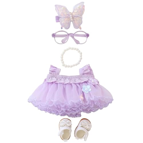 Kleidung für Puppenkleidung für Puppenzubehör Schmetterlings-Tüllrock-Outfit-Set Geeignet für 15 cm 17 cm Puppen Entzückendes Anziehzubehör für Puppen Pom Poms Kunst Und Handwerk (D, A) von Generisch