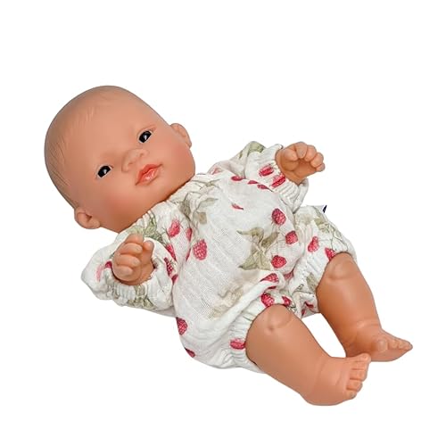 Kleidung für eine 21 cm Puppe, Bekleidungszubehör für Puppen, Musselin-Overall mit Himbeeren, Kleidung für eine Babypuppe als Geschenk, Geschenk für EIN Mädchen Kleidung für eine 21 cm Puppe, Bekleidungszubehör für Puppen, Musselin-Overall mit Himbeeren, Kleidung für eine Babypuppe als Geschenk, Geschenk für EIN Mädchen von Generisch