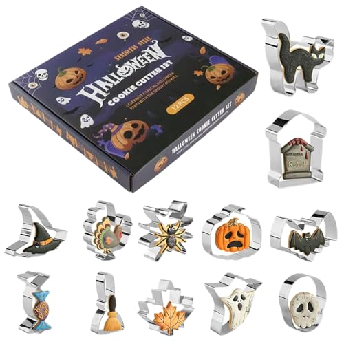 Kleine Ausstechform,Backformen Set | Edelstahl Prägewerkzeuge Zum Backen Für Hochzeitstorten Schulprojekte Unterricht Treffen Familie Haus Party Kinder Halloween von Generisch