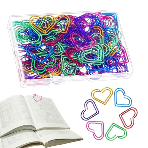 Kleine Herz-Büroklammern, kleine Herz-Büroklammern – 100 niedliche Büroklammern – kleine Edelstahl-Büroklammern für Schule, dekorative Büroklammern, Lu-Clips Kleine Herz-Büroklammern, kleine Herz-Büroklammern – 100 niedliche Büroklammern – kleine Edelstahl-Büroklammern für Schule, dekorative Büroklammern, Lu-Clips von Generisch