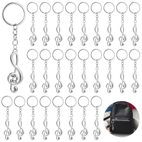 Kleine Musik-Symbol-Schlüsselanhänger, 48 Stück, Musiknoten-Schlüsselanhänger, Metall, Geschenk-Set, Musik-Themen-Zubehör, Liebhaber, Studenten, kompakte Anhänger, Schilder, Musik Kleine Musik-Symbol-Schlüsselanhänger, 48 Stück, Musiknoten-Schlüsselanhänger, Metall, Geschenk-Set, Musik-Themen-Zubehör, Liebhaber, Studenten, kompakte Anhänger, Schilder, Musik von Generisch