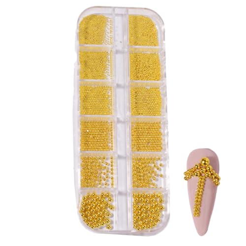 Kleine Nagelperlen – Nagelstecker – 3D gemischte Größen Kaviar Perlen Charm Gold Silber Stahlkugeln Dekoration für Maniküre Zubehör Kleine Nagelperlen – Nagelstecker – 3D gemischte Größen Kaviar Perlen Charm Gold Silber Stahlkugeln Dekoration für Maniküre Zubehör von Generisch