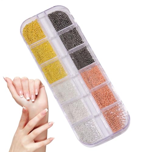 Kleine Perlen für Nägel, Nagelperlen - Nagelcharmzubehör | 3d gemischte Größen Kaviarperlen Charme Gold Silberstahlkugeln Dekoration für Maniküreversorgung Kleine Perlen für Nägel, Nagelperlen - Nagelcharmzubehör | 3d gemischte Größen Kaviarperlen Charme Gold Silberstahlkugeln Dekoration für Maniküreversorgung von Generisch