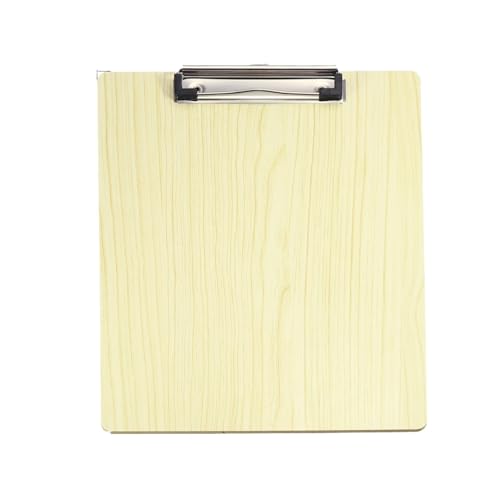Klemmbrett-Set, Hartfaserplatte mit flachem Profil-Clip, A4- und Briefform, ideal für Schule, Büro und Schreibwaren, Beige, 4 Stück von Generisch
