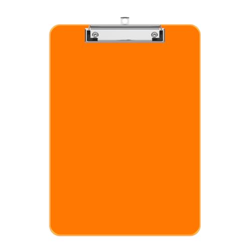 Klemmbrett aus Kunststoff, A4, flacher Clip, Briefgröße, ideal für Klassenzimmer, Lehrer, Studenten, Schulen und Bürobedarf, Orange Klemmbrett aus Kunststoff, A4, flacher Clip, Briefgröße, ideal für Klassenzimmer, Lehrer, Studenten, Schulen und Bürobedarf, Orange von Generisch