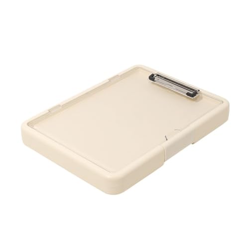 Klemmbrett mit Aktenhülle, tragbarer Dokumenten-Organizer, A4-Aktenordner, Klemm-Aufbewahrungsbox, integrierte Dokumententafel (Beige) von Generisch