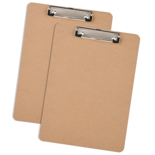 Klemmbretter aus Hartfaserplatte, 22,9 x 31,8 cm, Briefgröße, Holz-Klemmbretter mit flachen Clips, klassisches Design für Büro, Schule, Krankenhausbedarf, Braun, 2 Stück Klemmbretter aus Hartfaserplatte, 22,9 x 31,8 cm, Briefgröße, Holz-Klemmbretter mit flachen Clips, klassisches Design für Büro, Schule, Krankenhausbedarf, Braun, 2 Stück von Generisch
