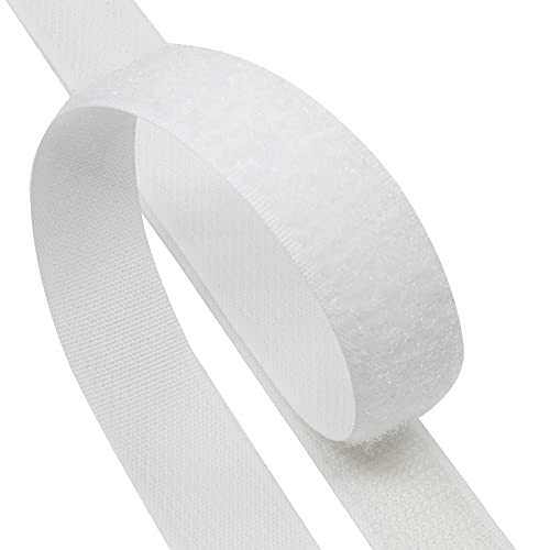 Kleberino Klettband zum nähen | Set Hakenband und Flauschband | Klettverschluss zum aufnähen | hohe Verschlusskraft in Industriequalität (weiß, 50mm x 6m) von Kleberino